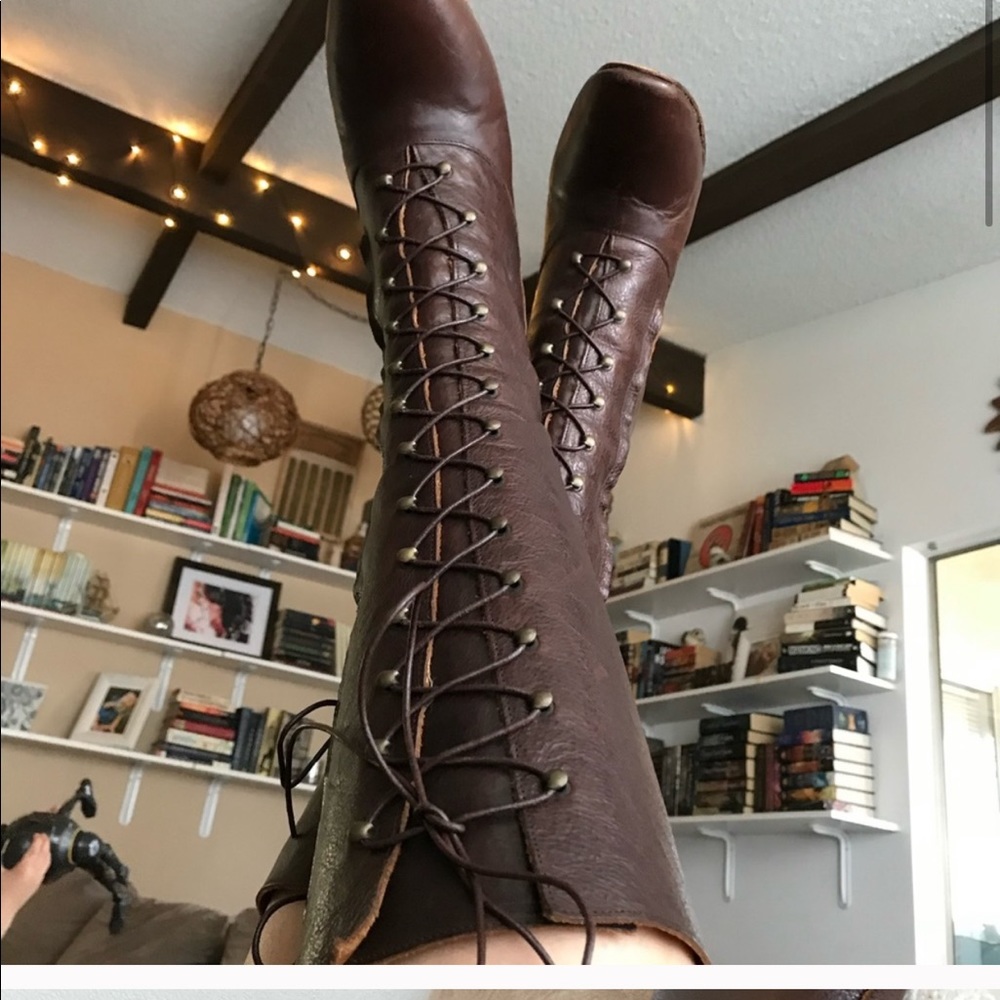 Calleen Cordero tall leather lace up boots